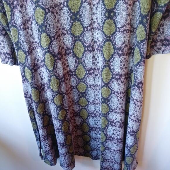 Oliver Escio M Snake Print Cardigan Duster Sweater Lightweight Boho Gray Green - Picture 4 of 10